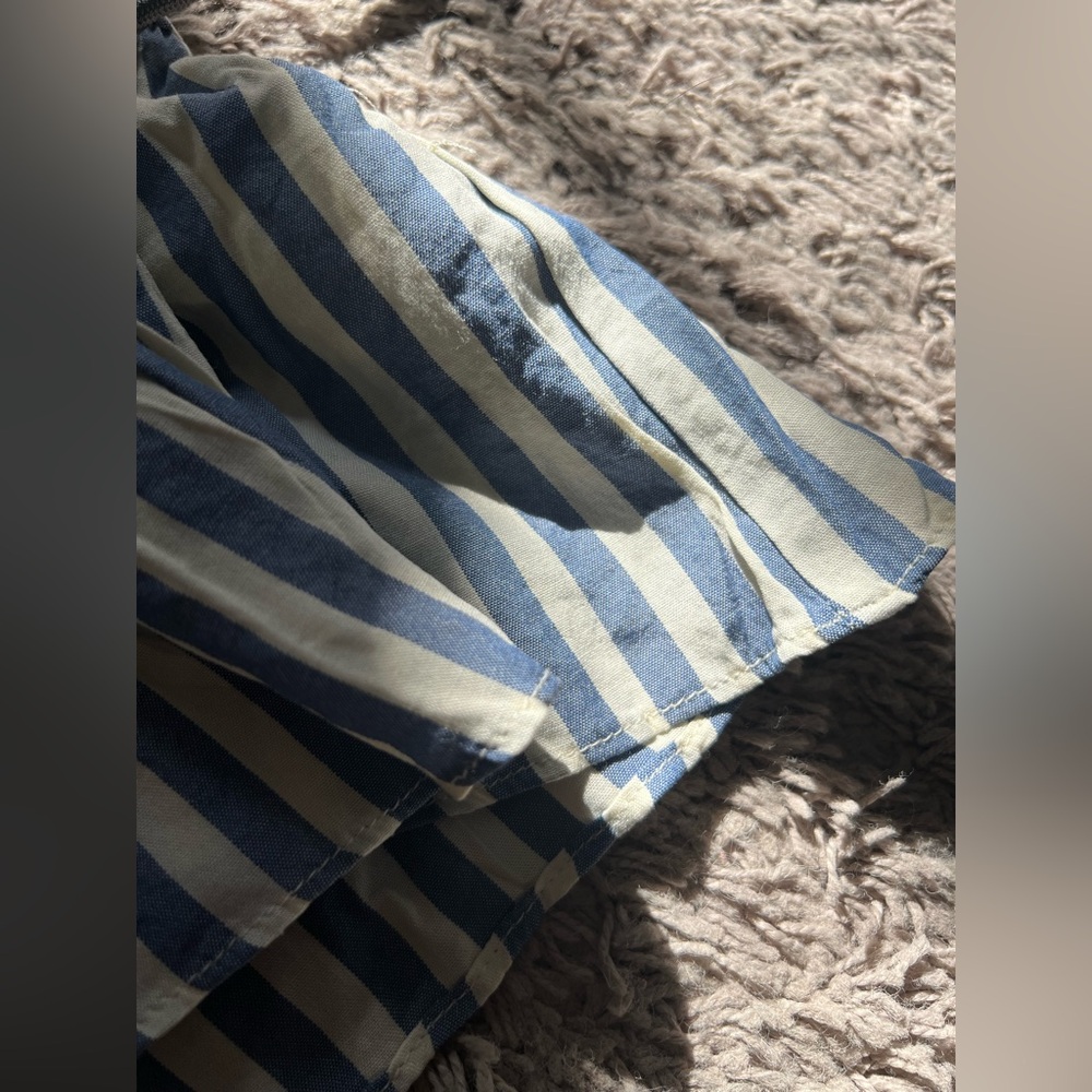 Adorable NWT Blue and White, Drop Waist Cotton Striped Halter Dress. M. - Picture 16 of 16